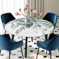 thumbnail image 3 of Spring Green Eucalyptus Leaves Round Fitted Tablecloth with Elastic Edge, Waterproof Table Cloth Table Cover for 36"-44" Tables, Summer Rustic Botanical Tablecloths for Dining Picnic Indoor Outdoor, 3 of 9