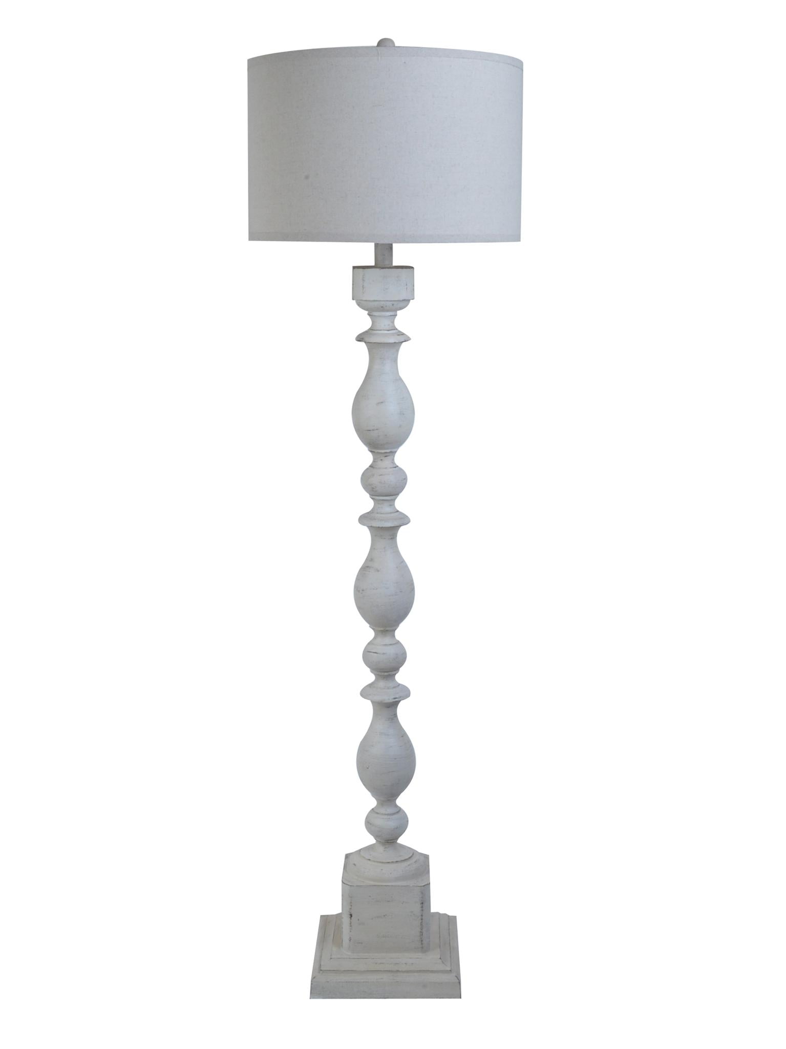 Floor Lamp White Wash, White Turned Wood Table Lamp