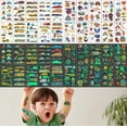 thumbnail image 2 of shiyou-50 Sheets Luminous Temporary Tattoos for Kids Glow In The Dark Waterproof Mixed Cartoon Dinosaur Monster Rugby Car Watch Pattern Style Fake Tattoo for Boys Girls Party Supplies, 2 of 4