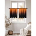 thumbnail image 2 of Burnt Orange Black Ombre Sheer Curtains 45 Inch Length 2 Panels Set, Modern Abstract Striped Gradient Voile Window Treatment Rod Pocket Small Kitchen Curtains Drapes for Bedroom 52"x45"x2, 2 of 7