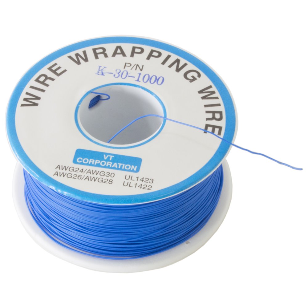 Wire Wrap Solid Kynar Wire 30 Gauge (Blue, 1000 feet)
