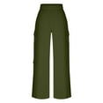 thumbnail image 6 of RQYYD Women High Waisted Drawstring Wide Leg Cargo Pants Trendy Casual Baggy Joggers Pants with Pockets, 6 of 7
