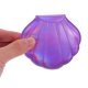 thumbnail image 5 of FELTECHELECTR Espejo plegable de doble cara con forma de concha, de piel sintética, portátil, holográfico, para niñas y mujeres (morado), 5 of 6