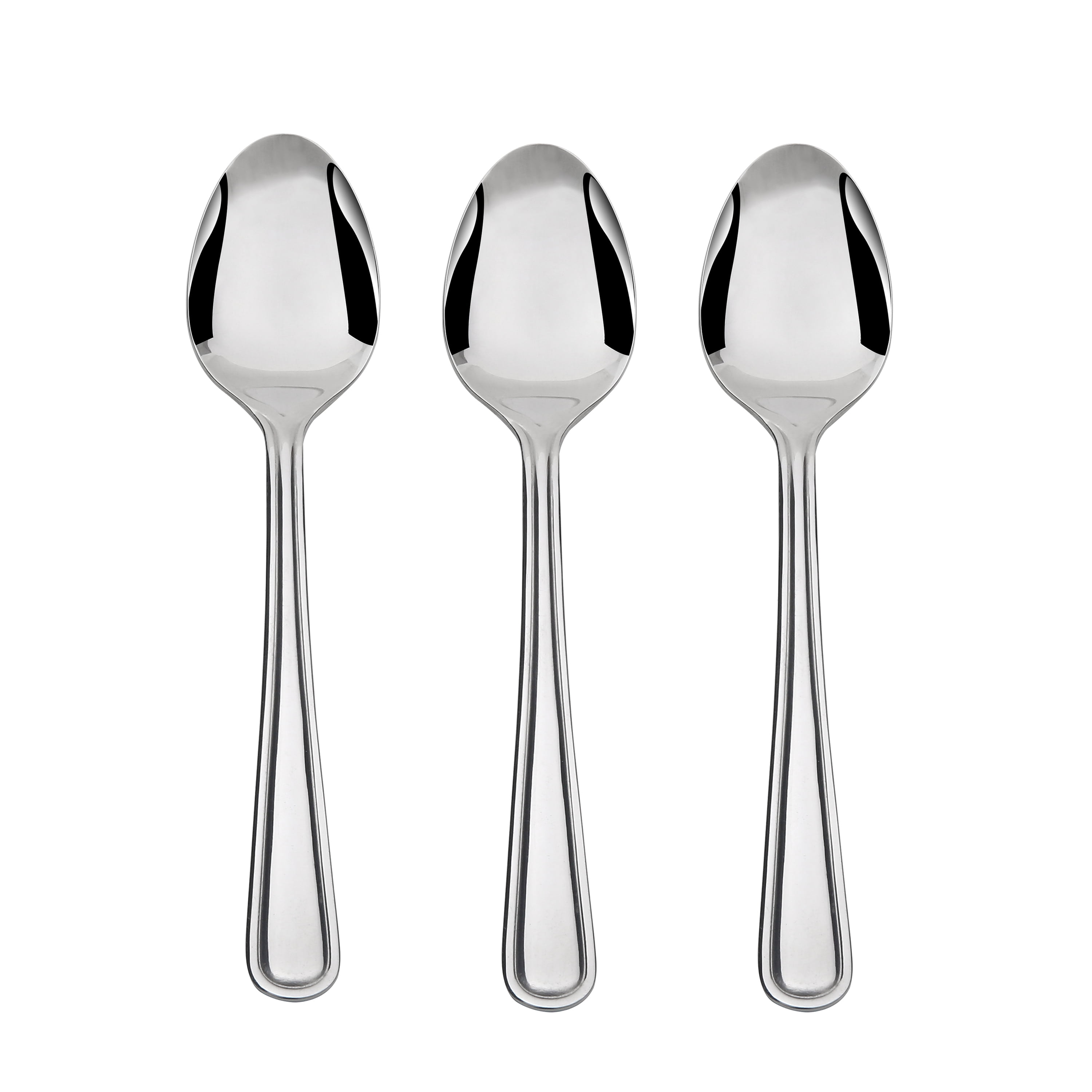 Mainstays Fleetline Stainless Steel Teaspoon, 3-Piece Set, Silver