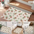 thumbnail image 5 of 2x3 Ft Entryway Area Rug, Country Flower Kitchen Rug Runner Washable Floor Mat, Pink Daisy Floral Retro Plant Leaf Non Slip Indoor Door Mat Throw Carpet for Bathroom Living Room Bedroom, 5 of 8