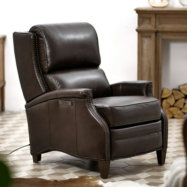 Dual Charging Port Recliner Chair, Double Leather Recliner Chair