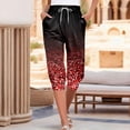 thumbnail image 2 of 2DXuixsh Ensembles de Pantalons pour Femmes Mode Décontractée Ample Imprimé Lacets Taille Haute Poche Jogging Pantalons Capri pour Femmes Rouge Taille P, 2 of 5