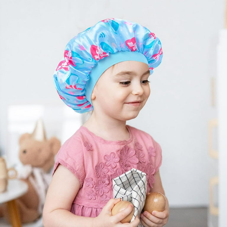 Shower Cap For Kids,3 Pcs Kids Girls Toddler Shower Cap, Reusable