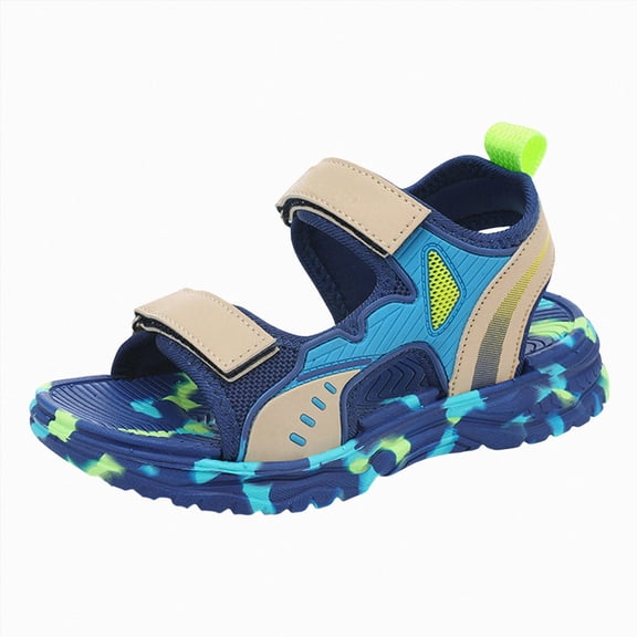 Ymyiu Boy Sandals Toddler Sandal for Boys and Girls Quick Dry Slip-On Lightweight Summer Water Shoe with Rubber Toe Protection Size 10.5(Blue, Little Kids 10.5)