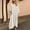 White, variant on Women Cotton Linen Kaftan Dress 3/4 Sleeve Crewneck Shift Dresses Summer Oversized Tshirt Robe Irregular Hem Maxi Dress