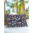 thumbnail image 6 of Outdoor Pillows Waterproof, Farmhouse Cranes Bedding Throw Pillows with Insert for Couch Sofa Bed, Navy Blue Country Flowers Botanical 12x20 Inch Pillowcases Decorative Camping Patio Pillow Set of 1, 6 of 8