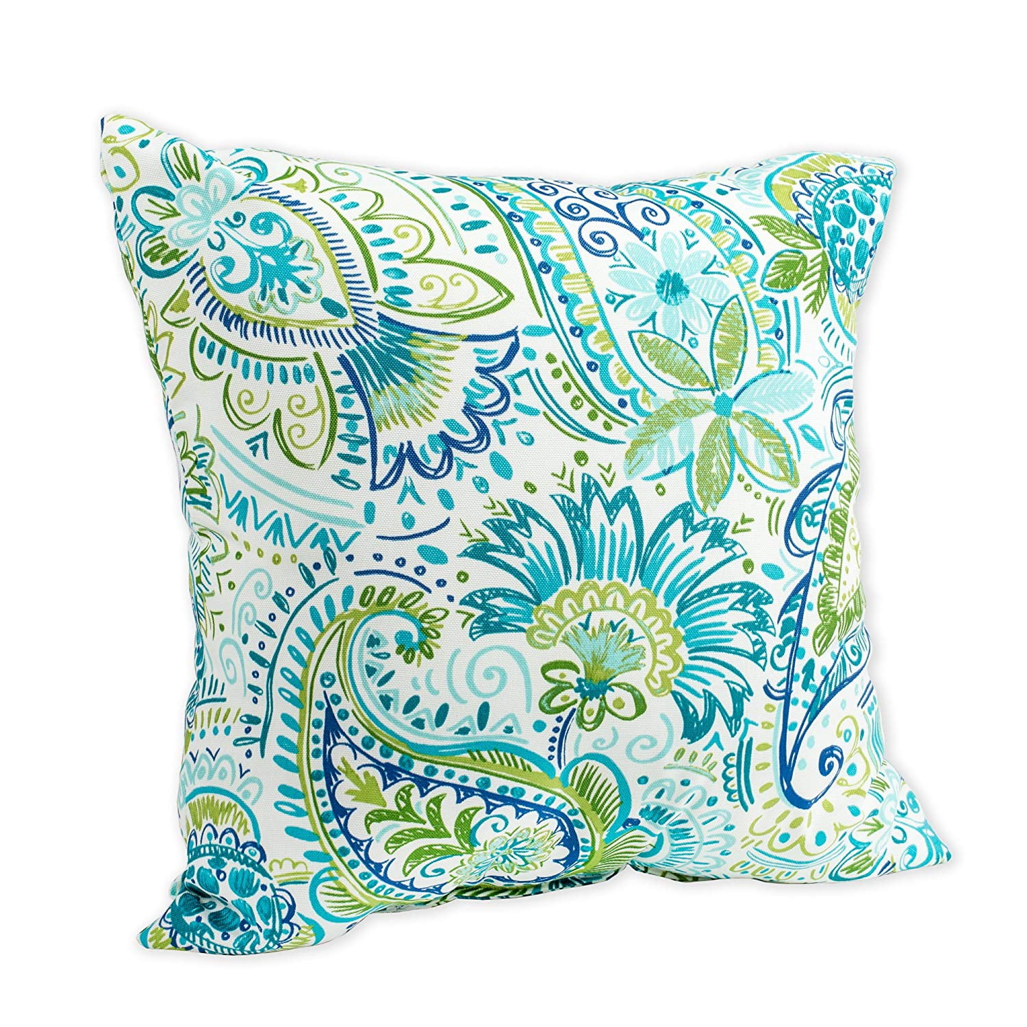 Valvella Peacock Paisley Green Blue and Yellow 16 x 16 ...