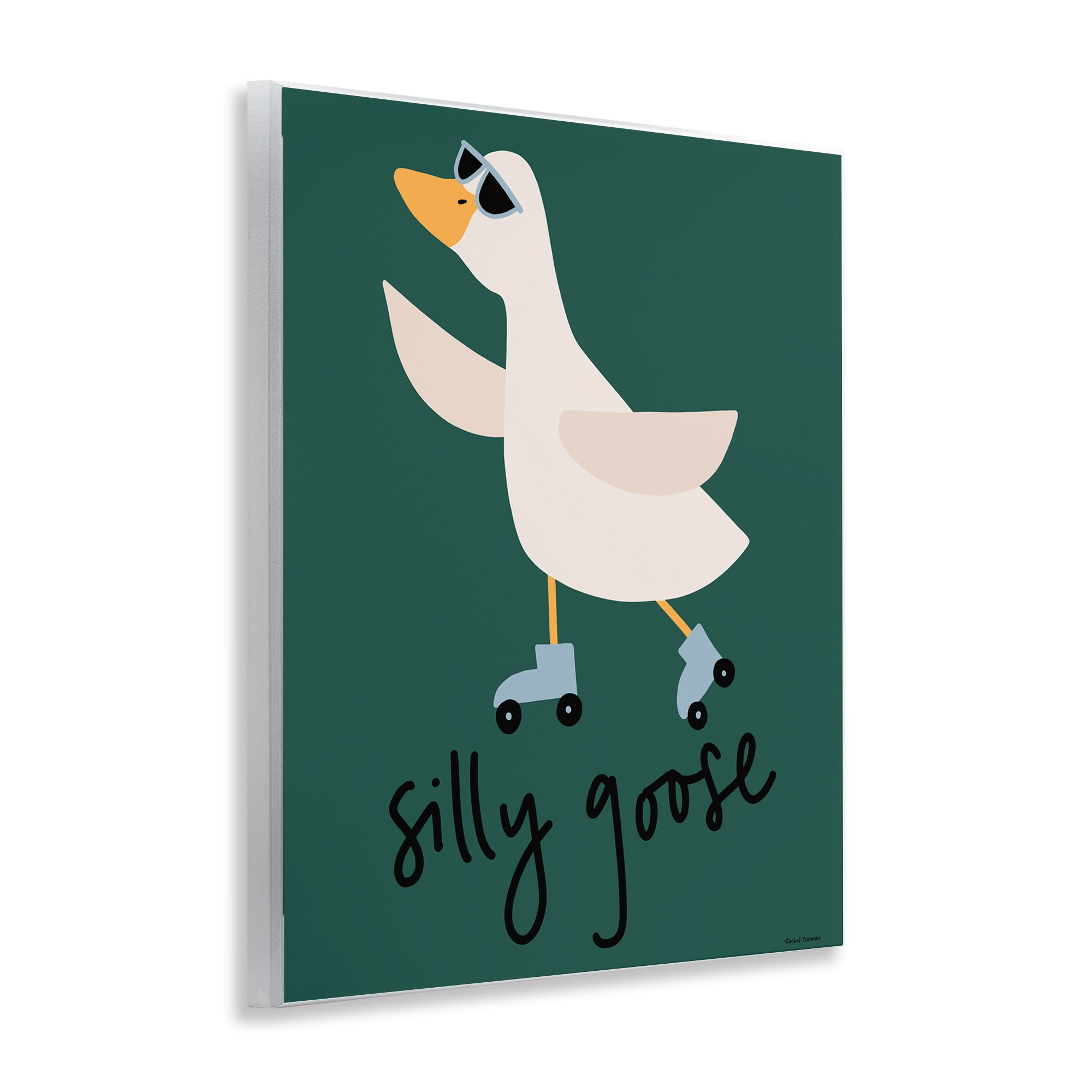 Stupell Industries Silly Goose on Skates Wall Plaque Art, design by Rachel Nieman