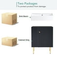 thumbnail image 6 of Freestanding Bathroom Vanity with Sink, Bathroom Sink Storage Cabinet with Soft Closing Door and Left Side Storage, Modern Single Sink Bath Vanity for Small Spaces, Black, 6 of 8