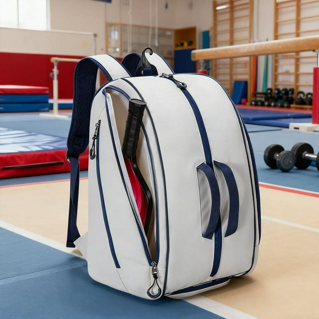 Bolsa de Pickleball, mochila para raquetas de pádel, cómoda, impermeable, con compartimento para zapatos, organizador para llevar palas, para mujeres Gris