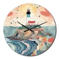 thumbnail image 2 of Designart "Guiding Light by the Coast III" Coastal Oversized Wall Clock, 2 of 5