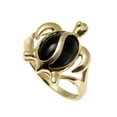 thumbnail image 3 of Genuine natural black coral ring Hawaiian honu turtle solid 14k yellow gold size 12, 3 of 4