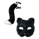 thumbnail image 5 of Máscara y cola de gato realistas para fiestas de Halloween, para niñas y mujeres Negro, 5 of 9