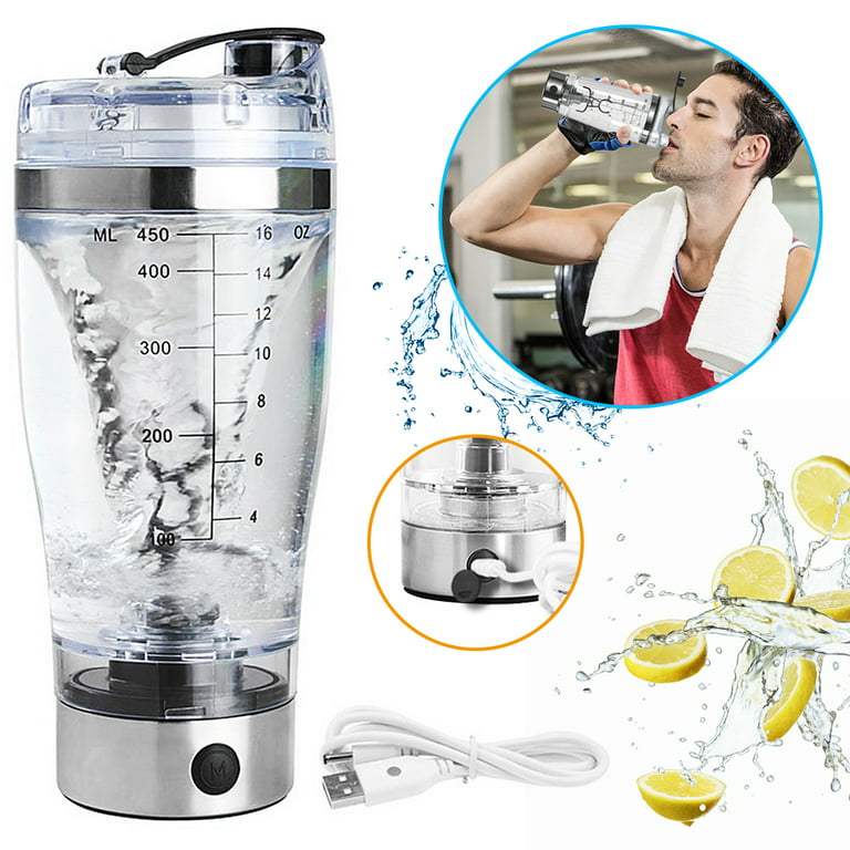VONTER Electric Protein Shaker Mixing Bottle 450ml Portable Automatic  Vortex Mixer Cup Leakproof Protein Mix Bottle, USb Charging 