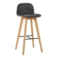thumbnail image 2 of NAPOLI LEATHER BARSTOOL BLACK, 2 of 8