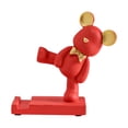 thumbnail image 2 of Soporte Para Teléfono De Oso Soportes de teléfono con adorno de oso de resina Kawaii Kicking Bear Soporte de escritorio para teléfono (rojo) Likrtyny Libre de BPA, 2 of 8