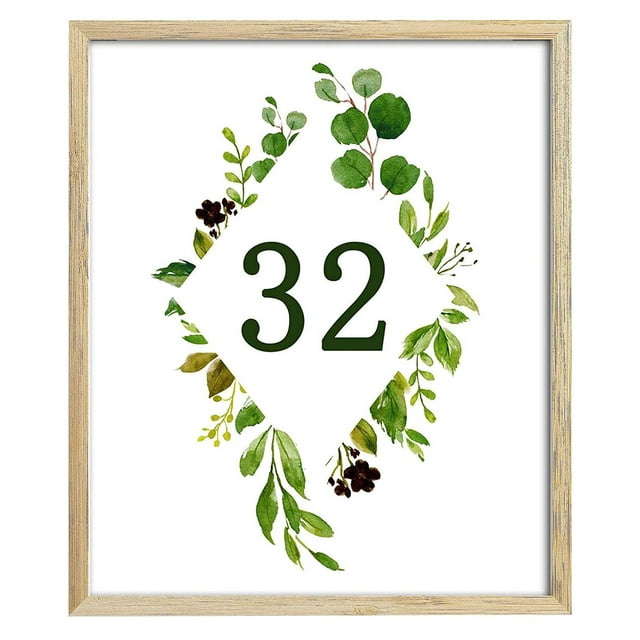 Darling Souvenir Double Face Impression Rustique Feuilles Numéros de Table de Calligraphie de Mariage Décoratifs Cartes de Table-4 "" x 6 "" (1 à 12)"