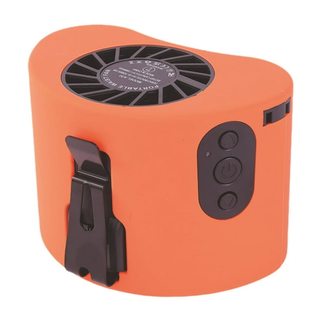 Ventilador de cintura con clip, recargable, con clip, para cinturón, de bajo ruido, portátil, resistente, para colgar en el cuello, para senderismo y Naranja