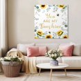 thumbnail image 5 of Sunflower Wall Art Painting on Canvas, Summer Botanical Green Eucalyptus Leaves Canvas Art Home Prints Wall Art Framed Modern Artwork for Living Room Bedroom Wall Decor 16x16in, 5 of 9