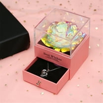 Steadline Rose Jewelry Gift Set Romantic Valentine's Day Present for Her with Necklace Included Unique Anniversary Gift Box for Wedding Proposal Celebration