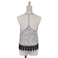 thumbnail image 2 of Lush Floral Pixel Print Bottom Lace Trim Hem T-Back Strap Blouse Top, 2 of 4