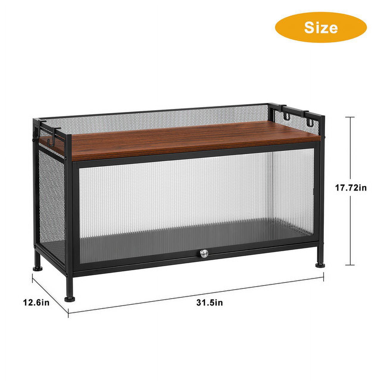 2-Tier Metal Black 31.5" Microwave Rack Storage Cabinet