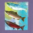 thumbnail image 2 of Wild Bobby, Atlantic Chum Sakeye Salmon Fish Trio, Fishing, Front and Back Garment-Dyed Short Sleeve Tees, Purple, Small, 2 of 3