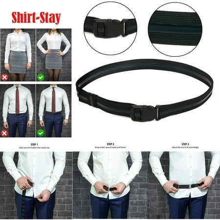 iLH Adjustable Near Shirt-Stay Best Shirt Stays Black Tuck It Belt Shirt Tucked
