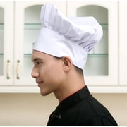 Hyzrz Chef Apron Set, Chef Hat and Kitchen Apron Adult Adjustable Apron with Butcher Hat Baker Costume Kitchen Pocket Apron for Men and Women (White)