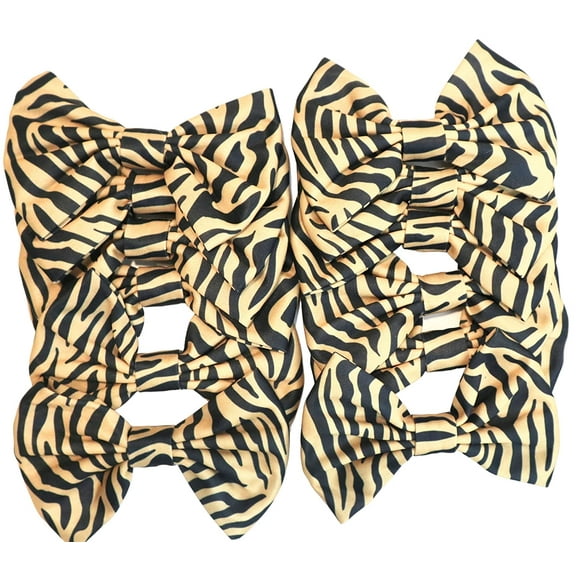 Set of 12 Tiger Bows 5 Inches Large Bows Wholesale Bows, DIY Fabric Hair Bows - No Clips