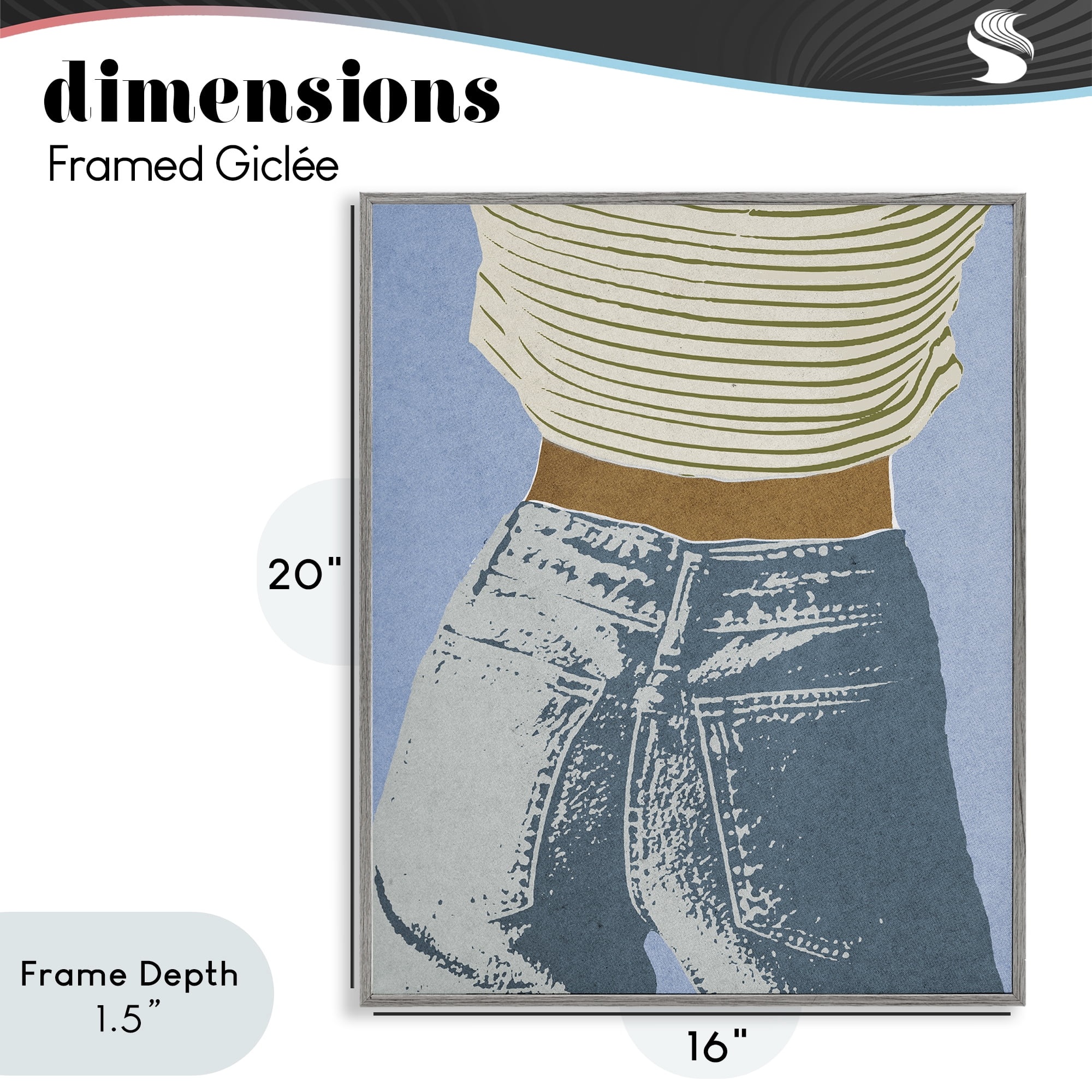 Stupell Industries Vintage Jeans & Tee Gray Framed Giclee Art, design by Victoria Barnes