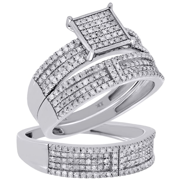 Jewelry For Less 10K White Gold Diamond Engagement Ring