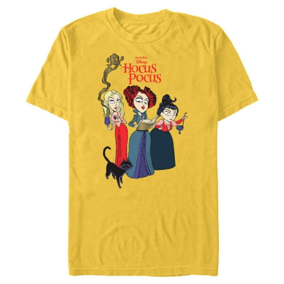 Disney Hocus Pocus Sanderson Sisters Witch - Short Sleeve Blended T-Shirt for Adults - Customized-Yellow