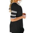 thumbnail image 3 of Women Stripe Colorblock V Neck Top, 3 of 4