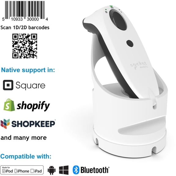 Socket Mobile SocketScan S740 Universal Barcode Scanner White & White Dock CX34871982