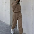 thumbnail image 4 of Conjunto de chándal de mujer otoño-invierno 2025: sudadera con capucha de manga larga y pantalones holgados, mezcla de algodón, ropa informal/deportiva, tallas S-XL., 4 of 7