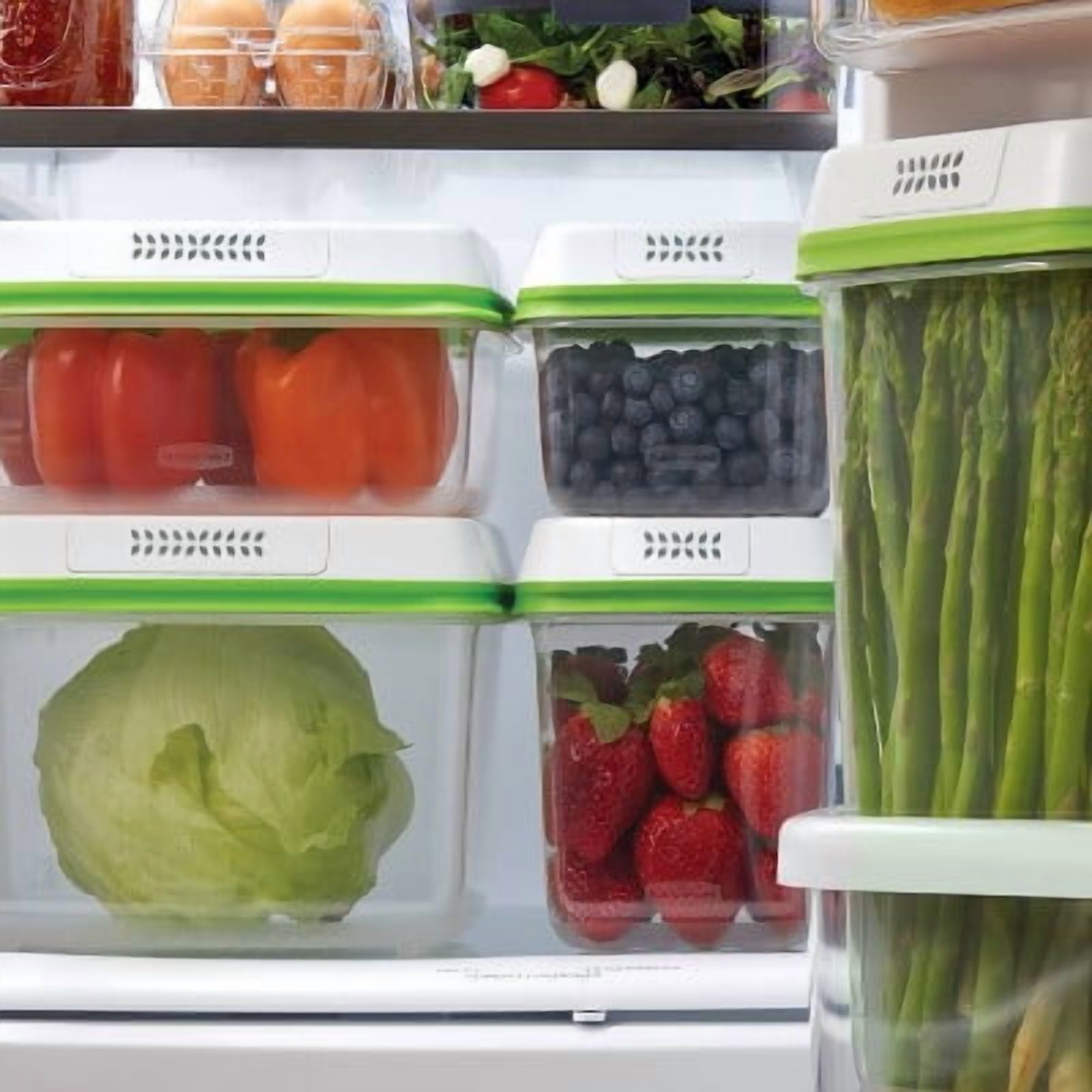 Freshworks 6pc Set: Produce Saver Food Storage Containers, Dishwasher-Safe, Clear Plastic, 3 Containers with Lids