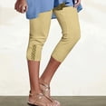 thumbnail image 2 of Women's Capri Pants Summer Solid High Waist Slim Fit Cropped Leggings with Pockets, Elastic Waist Stretchy Soft Fabric, Casual Yoga Workout Gym Lounge Pants for Women, Womens, 2 of 7