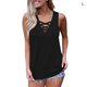 thumbnail image 1 of Camiseta sin mangas con cuello en V Chaleco con cordones Mujer Camiseta sin mangas de color sólido, Negro, L AweSitey AP001796-03, 1 of 6