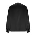 thumbnail image 6 of Babysbule Women's Satin V Neck Long Sleeve Blouse, Elegant Draped Front Casual Top for Office Party & Daily Wear, 6 of 7