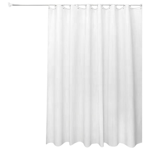 Qholemyo Solid Color Waterproof Fabric Shower Curtain - Shower Curtain with Hooks, Simple Modern Design for Tub, Toilet & Closet, Basic Bathroom Accessories