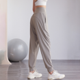 thumbnail image 3 of Pantalones deportivos de cintura alta de nailon para otoño e invierno, con puntera hasta la pierna, holgados, adelgazantes, informales, para yoga, fitness y correr, 3 of 5