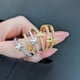 thumbnail image 2 of Anillo de plata de ley S925 con microincrustaciones de letras europeas y americanas, anillo de circonita con 26 letras en inglés, apertura ajustable, 2 of 5