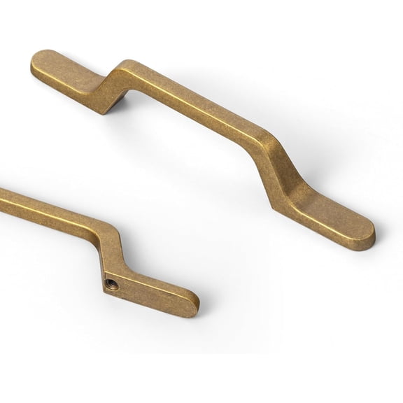 Goo-Ki Antique Brass Cabinet Handles, 3 Inch Hole Center Cabinet Drawer Pulls Zinc Alloy Solid Hardware - 6 Pack