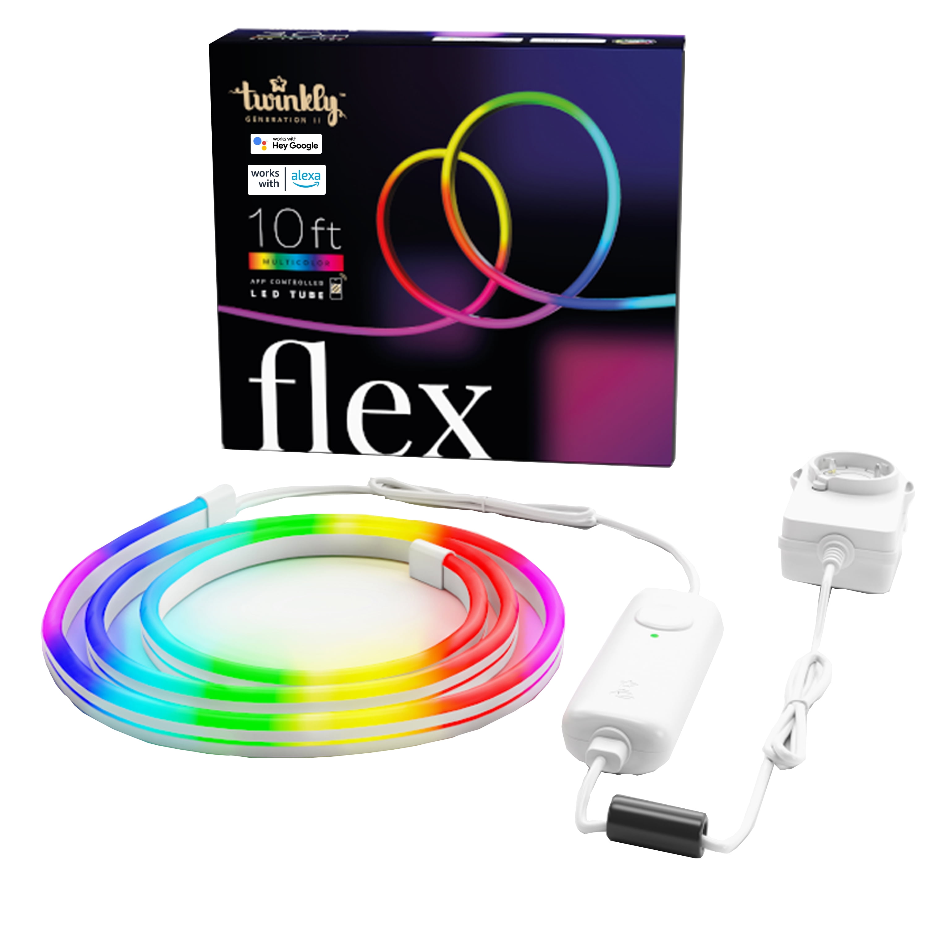 10ft Twinkly Flex Neon LED Strip Lights, RGB, App-Controlled, 16 Million Colors, Indoor Decor